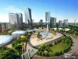 CBD中心广场建筑效果图 